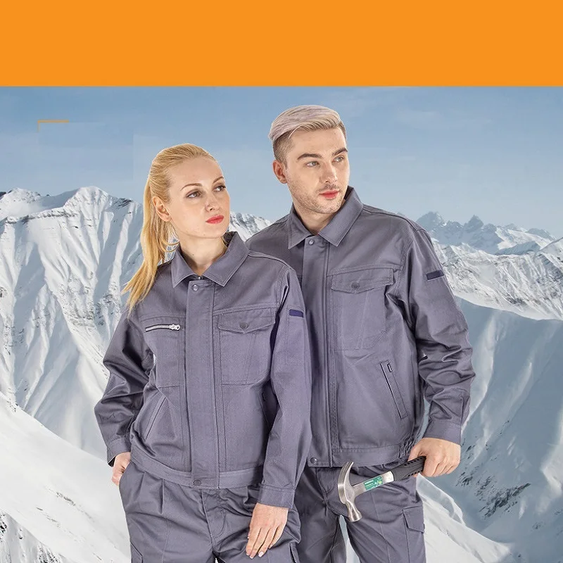 Mono de trabajo para hombre y mujer, uniformes de trabajo, monos reflectantes de otoño e invierno, taller de coche de soldadura, mecánico, conjunto de ropa de talla grande - imagen 3