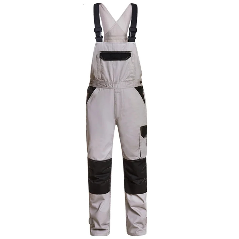 Babero de trabajo rodilleras generales trabajo 100% algodón artesano babero tirantes general mono Multi bolsillos uniformes de trabajo reparador - imagen 4