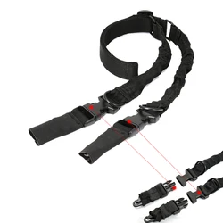 Eslinga táctica para rifle con QD metal y bungee de nailon