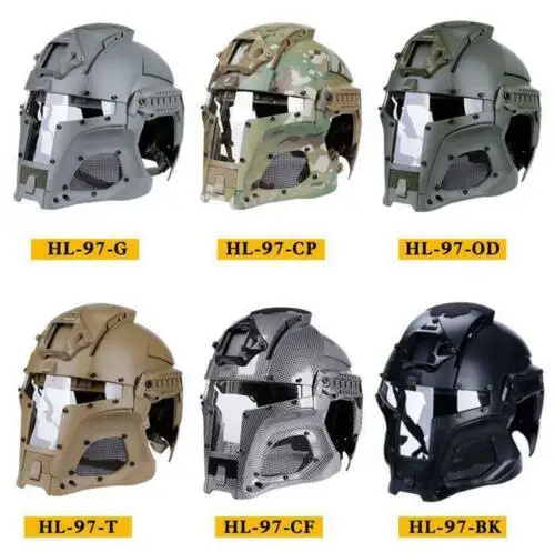 Casco táctico Airsoft de cabeza completa con máscara facial estilo Medieval juego de caza equipo de protección facial completa - imagen 3
