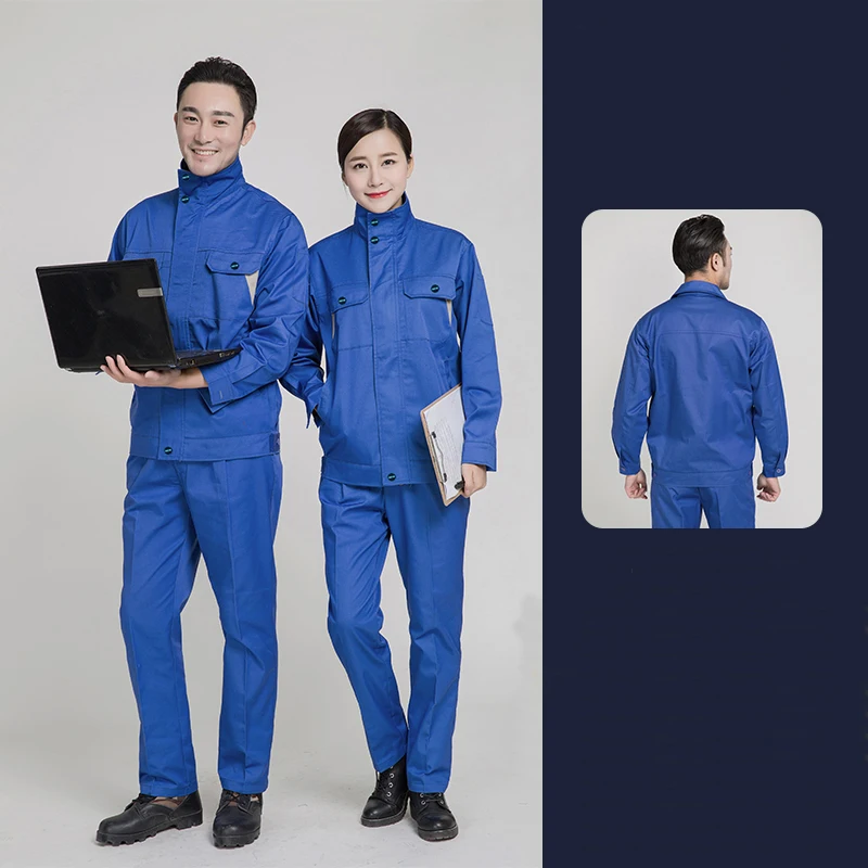Conjuntos de ropa de trabajo para hombre y mujer, chaquetas + Pantalones, primavera y otoño, reparación de máquinas, soldador, monos de taller, uniformes de trabajo, trajes de soldadura - imagen 5