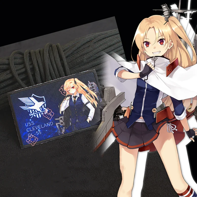 Azur Lane-parche táctico de Chica de Anime, insignias de brazalete con estampado bidimensional para decoración de ropa y mochila - imagen 3