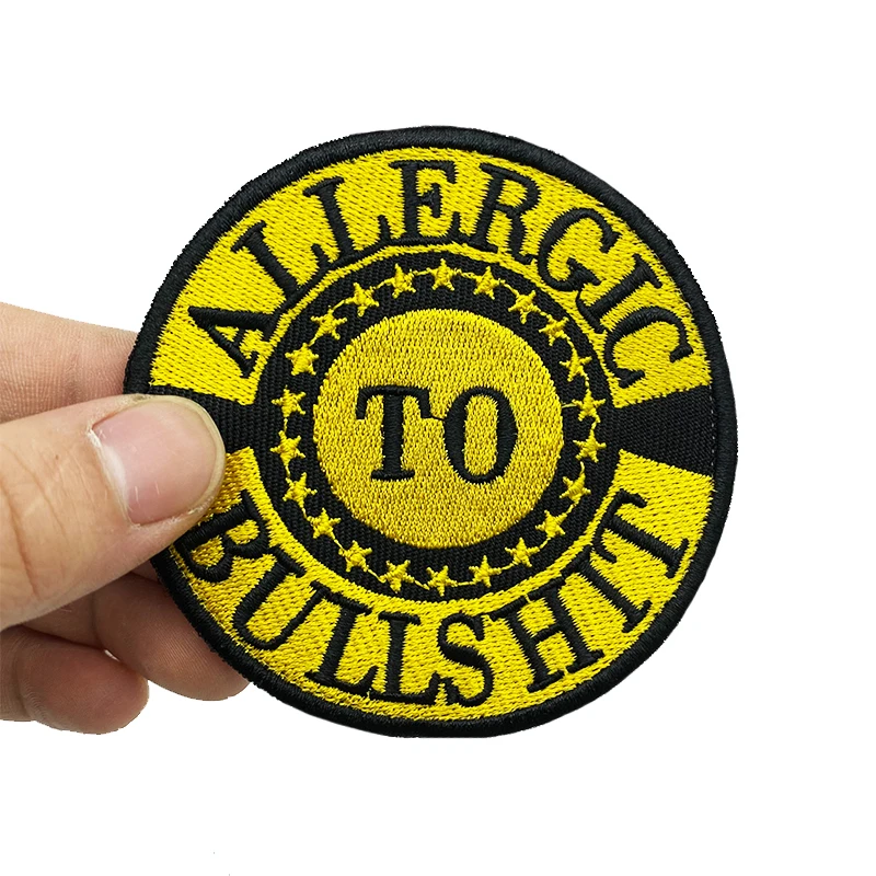 Parches alérgicos de malezas, insignias bordadas tácticas militares de alta calidad, brazalete de bucle de gancho, palo 3D en chaqueta y mochila - imagen 5