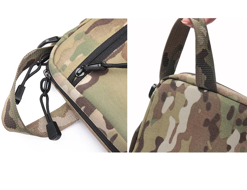 Vista lateral de la bolsa Tactical Raiders con cremallera cerrada