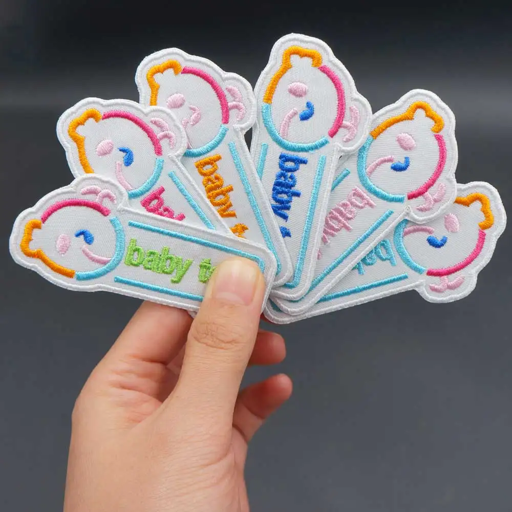 Parche personalizado con nombre de bebé para guardería, bordado de ballena linda, hierro en el respaldo, costura, artesanía, ropa, accesorios, suministros de bricolaje - imagen 3