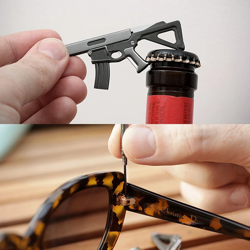 Herramienta de combinación multifuncional para exteriores, Mini llavero portátil Puna, cuchillo de bolsillo Edc creativo - imagen 5