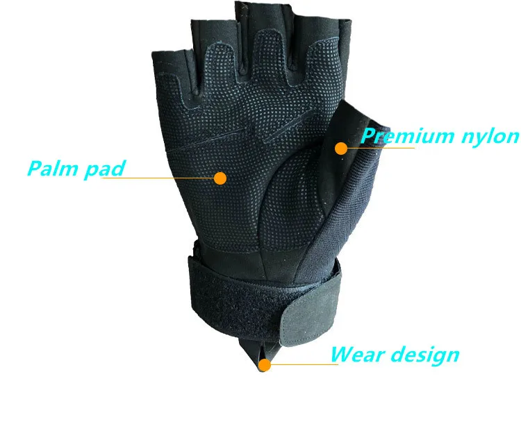 Guante Militar Táctico Medio Dedo - Ángulo superior
