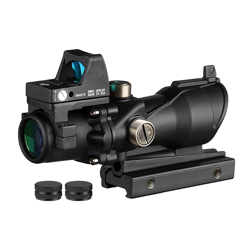 Mira óptica de caza 4x32, mira de caza Airsoft con Mini mira negra Docter, punto rojo, Sensor de luz, Chasse - imagen 5