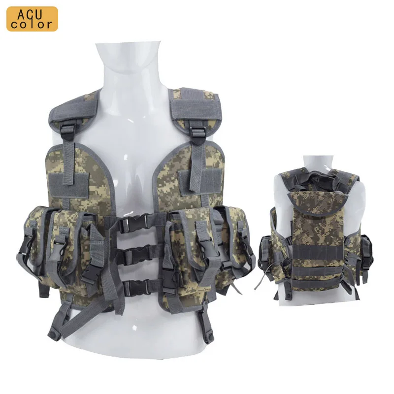 Chalecos tácticos de camuflaje para exteriores, armadura corporal de entrenamiento de combate para hombres, tiro de Paintball, caza, Warame, chaleco Airsoft con bolsa de agua - imagen 5