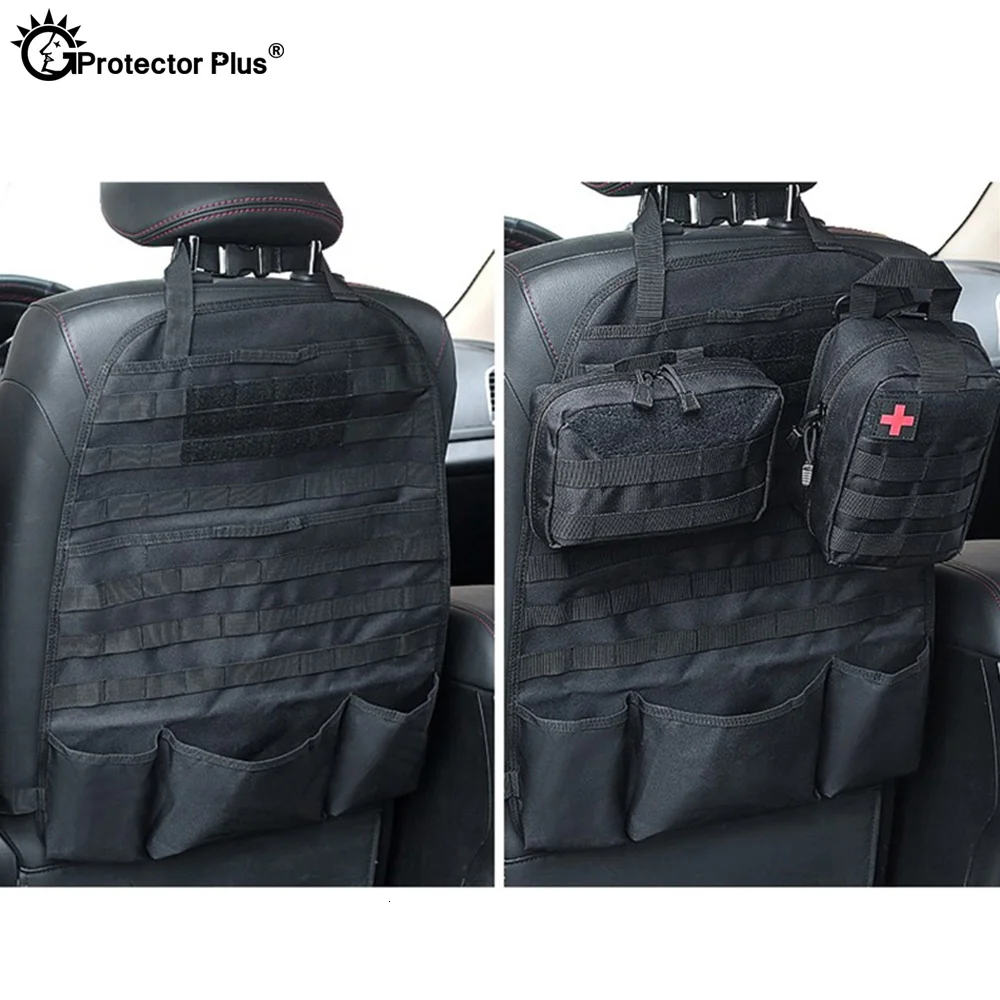 PROTECTOR PLUS Bolsa trasera Universal para asiento de coche, organizador táctico Molle para asiento de coche, almacenamiento, organizador de asiento de nailon, Protector para caza automática - imagen 5