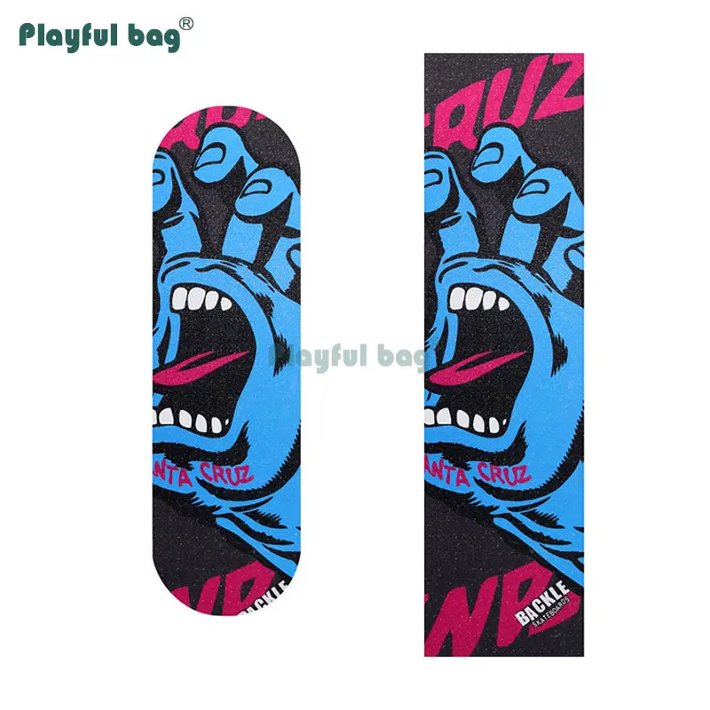 Playful Bag-papel de lija de doble balancín para monopatín, pegatina decorativa para monopatín, AMB67 con patrón, 83x23cm, OS780 - imagen 2