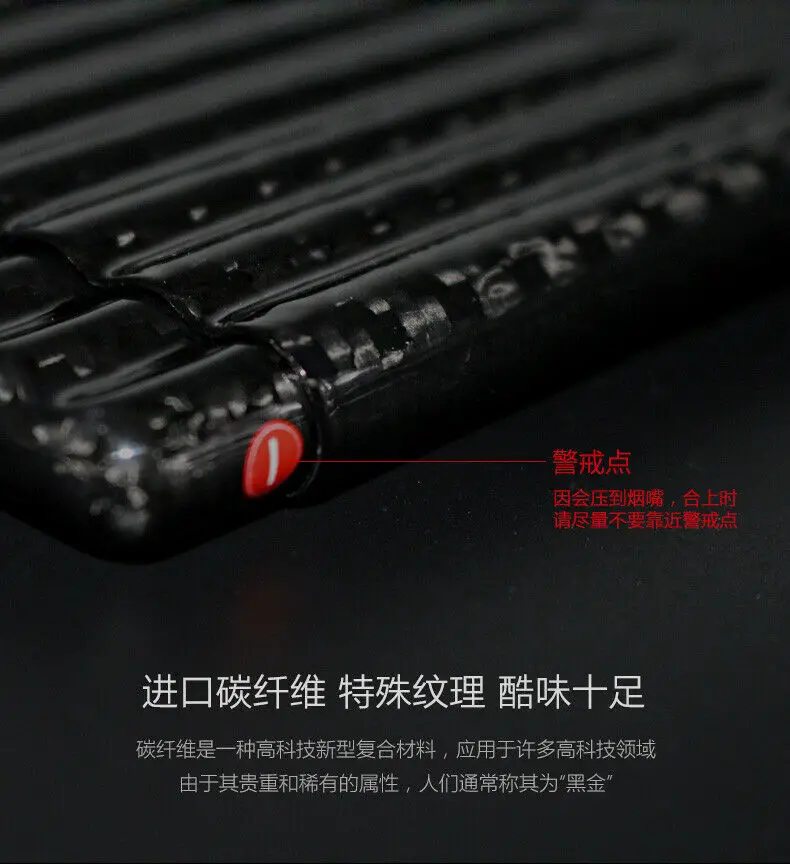 Caja de cigarrillos de viaje de fibra de carbono, estuche protector, 10 cigarrillos para hombre - imagen 4