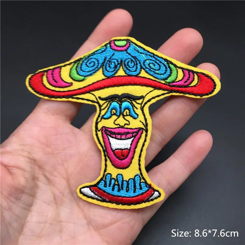 Parches de rosa para ojos y boca para ropa, insignias para planchar, apliques bordados a rayas, parche para planchar DIY, pegatinas para ropa - imagen 5