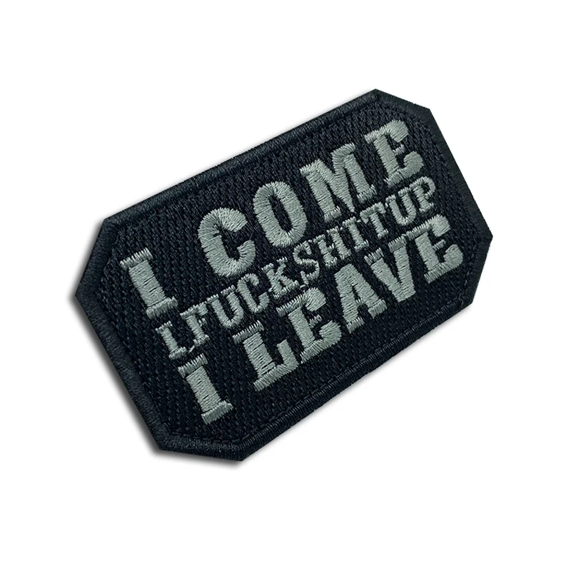 Patch Bordado I COME I LEAVE - Sistema de gancho lazo