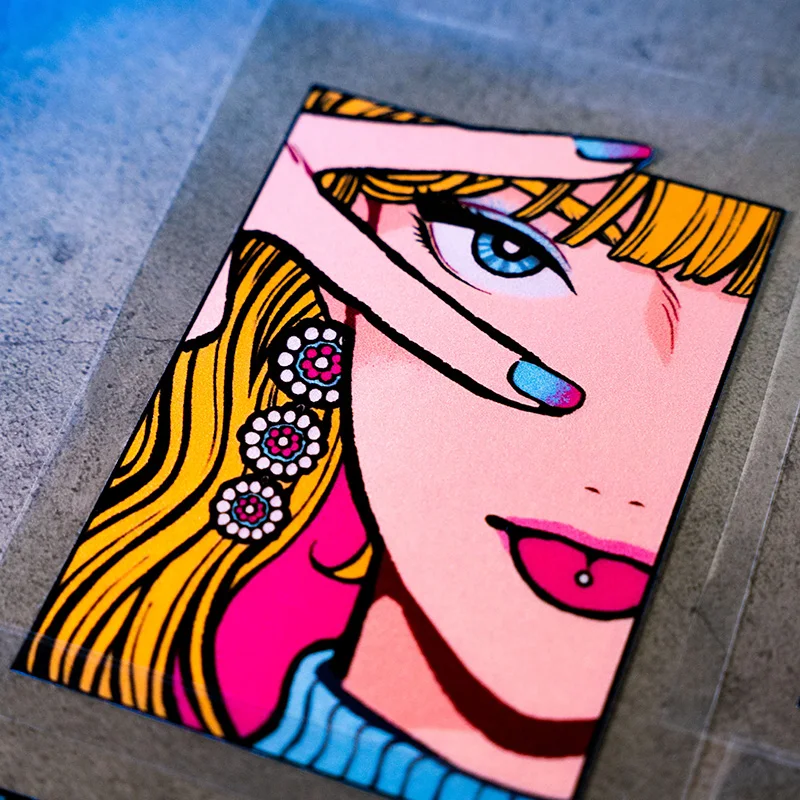 Pegatina reflectante impermeable para coche de Anime, diseño de ojos eléctricos de chica hermosa para casco de motocicleta - imagen 3