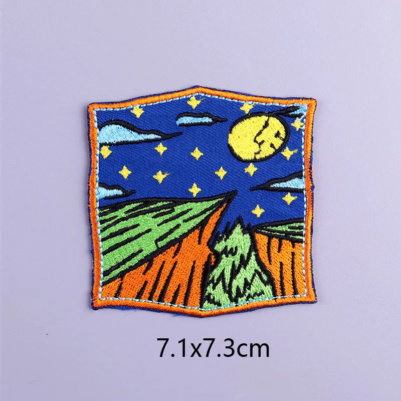 Parche de aventura Hippie, parches para planchar para ropa, apliques de imagen de Van Gogh DIY, parches bordados para ropa, pegatina de camiseta - imagen 2