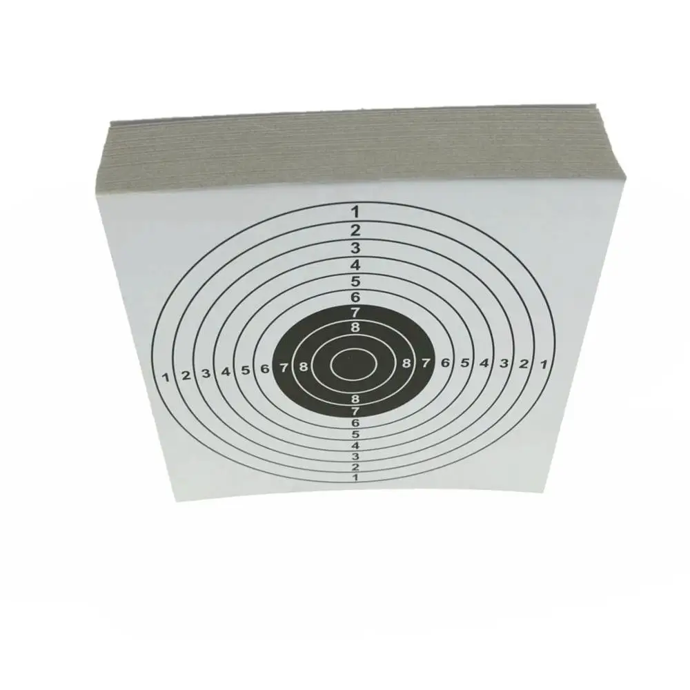 5 tipos de papel de objetivo, 14x14cm, alta calidad, Rifle de aire, pistola de tiro, objetivo de práctica, accesorio de Paintball, 100 Uds. - imagen 5