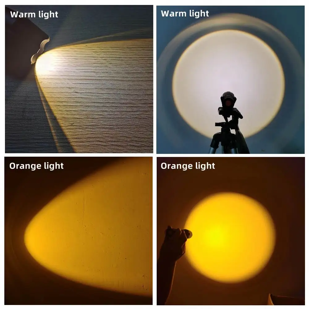 Zoom 2 en 1 luz amarilla + naranja linterna LED antorcha de alta potencia pesca al aire libre Camping caza fotografía Selfie luz de relleno - imagen 4