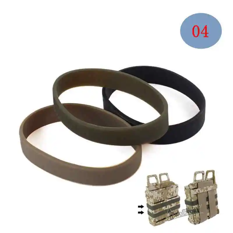Anillo fijo/accesorio de banda de cajas de bolsa Mag rápidas para sistema Molle, adaptador de cinturón de anillo de goma - imagen 5