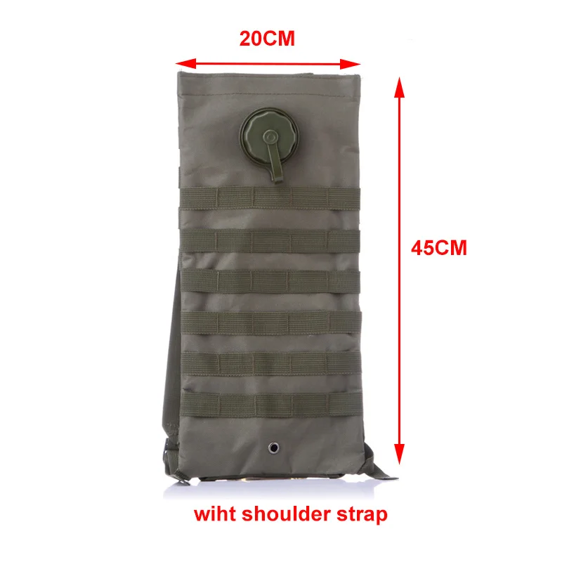 Bolsa de agua táctica 2,5 l con mochila portátil, nailon y diseño impermeable