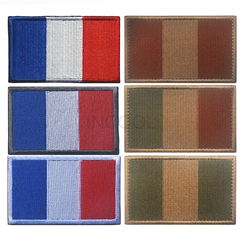 Parches bordados con bandera de Francia, parche reflectante infrarrojo IR francés, parche bordado para ropa, mochila, bolsa, gorra - imagen 4