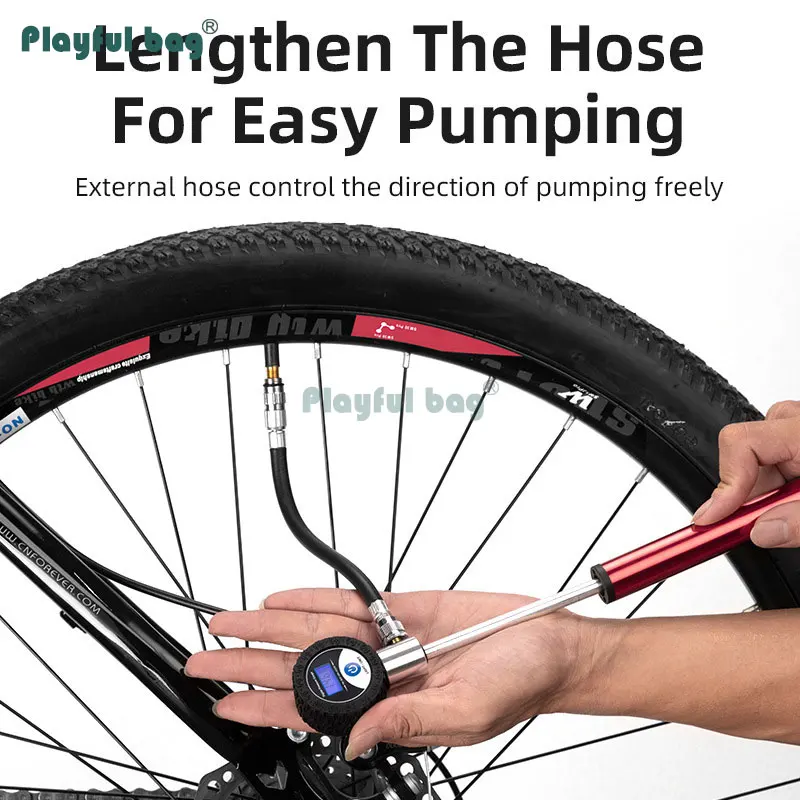 Bomba de alta presión para bicicleta, bomba portátil con manómetro hidráulico, boquilla de EE. UU. Para equipo de bicicleta de baloncesto FA10 - imagen 4