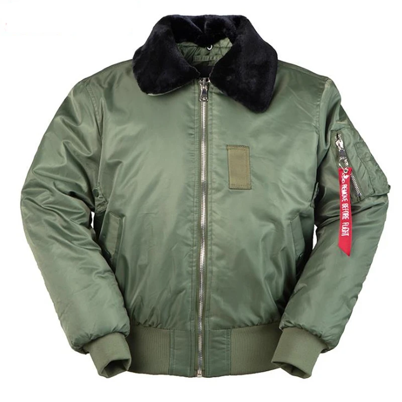 Chaqueta Bomber con cuello de piel grande para hombre, chaqueta táctica militar acolchada de algodón, gruesa y cálida, prendas de vestir masculinas, abrigo de béisbol, Invierno - imagen 2