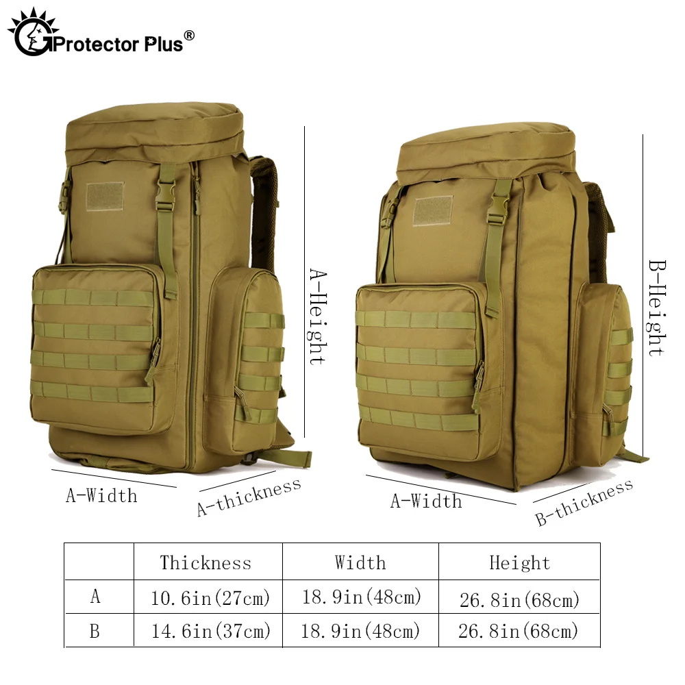 PROTECTOR PLUS 70L-85L mochila táctica del ejército mochila de cazadores bolsa de campo militar Unisex CS CF juego duradero viajes al aire libre - imagen 2