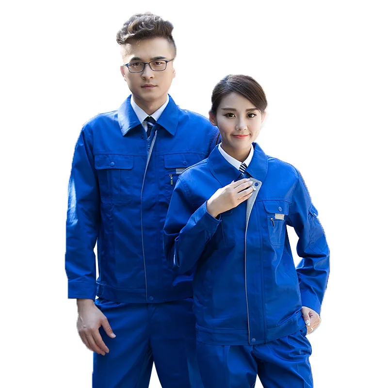 Ropa de trabajo de primavera para hombres y mujeres, chaquetas de seguridad + pantalones, máquina de reparación de automóviles, taller de fábrica, uniformes de electricidad duraderos - imagen 3