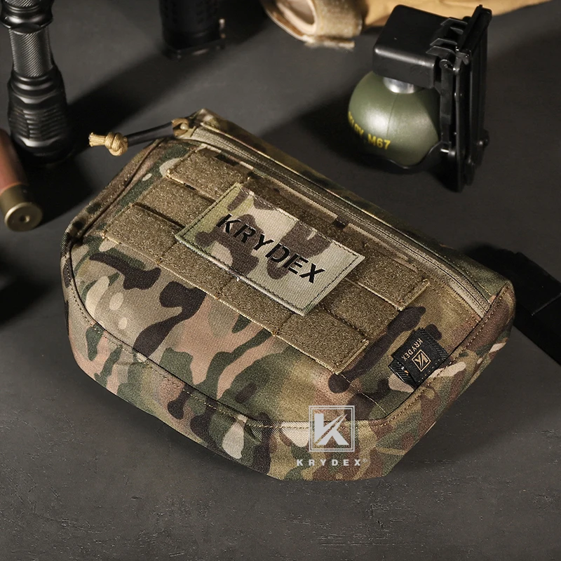 KRYDEX-riñonera táctica de camuflaje, bolsa de almacenamiento para herramientas, bolsillo frontal para placa de combate, chaleco JPC AVS CPC APC RRV - imagen 3