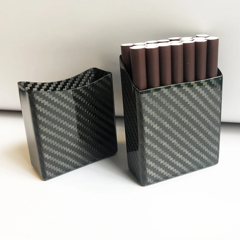 Caja portátil de fibra de carbono 3K para cigarrillos, soporte para fumar, 20 unidades - imagen 2