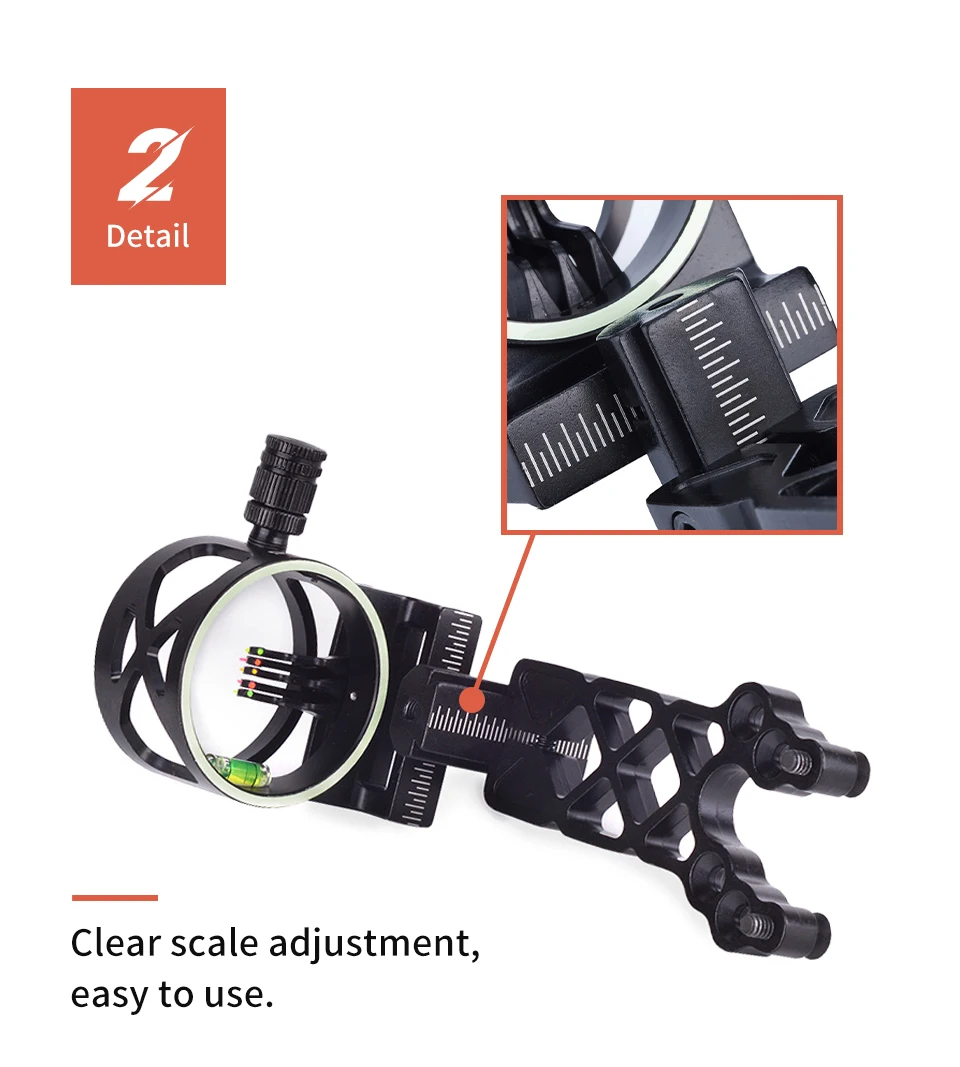 Toparchery-Arco recurvo Universal de cinco Pines, accesorio de tiro con arco, vista ajustable, negro, Tp1550 - imagen 3