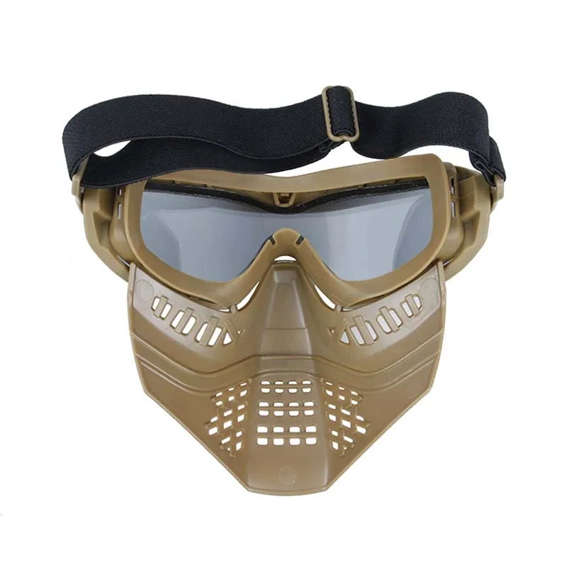 Máscara transpirable táctica para caza, gafas antiniebla divididas, máscara con máscara extraíble, cabeza ajustable - imagen 5