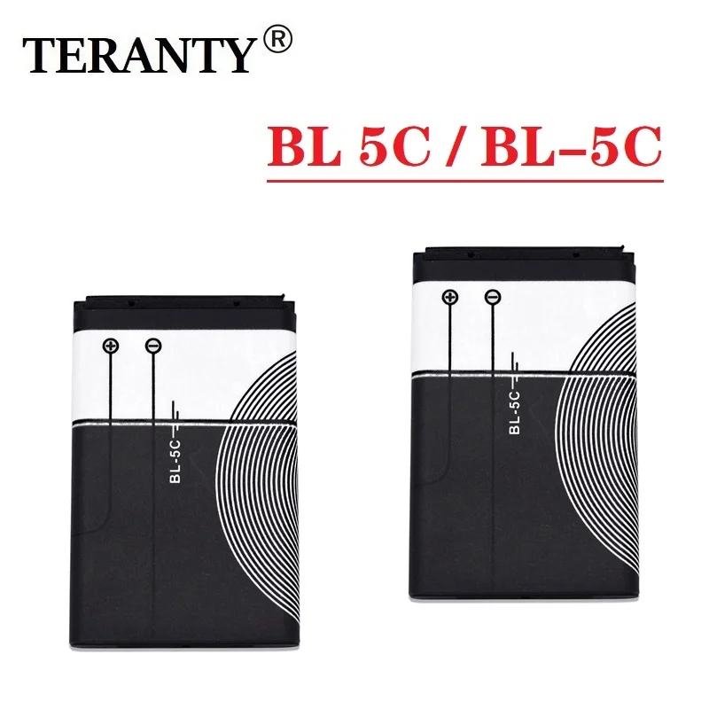Batería de iones de litio BL5C BL-5C, 3,7 V, 800mAh, para Nokia 6267, 6270, 6330, 6555, 6600, 6620, 6630, 1100, 1101, 1110, 1112, 1208, 1600, 2/5 Uds.