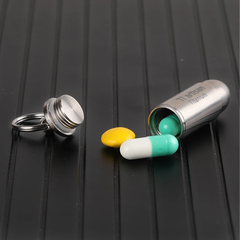 Outdoor Pure Titanium Portable Waterproof Sealed Warehouse Camping Moisture-proof Small Medicine Box Storage Tank - imagen 3