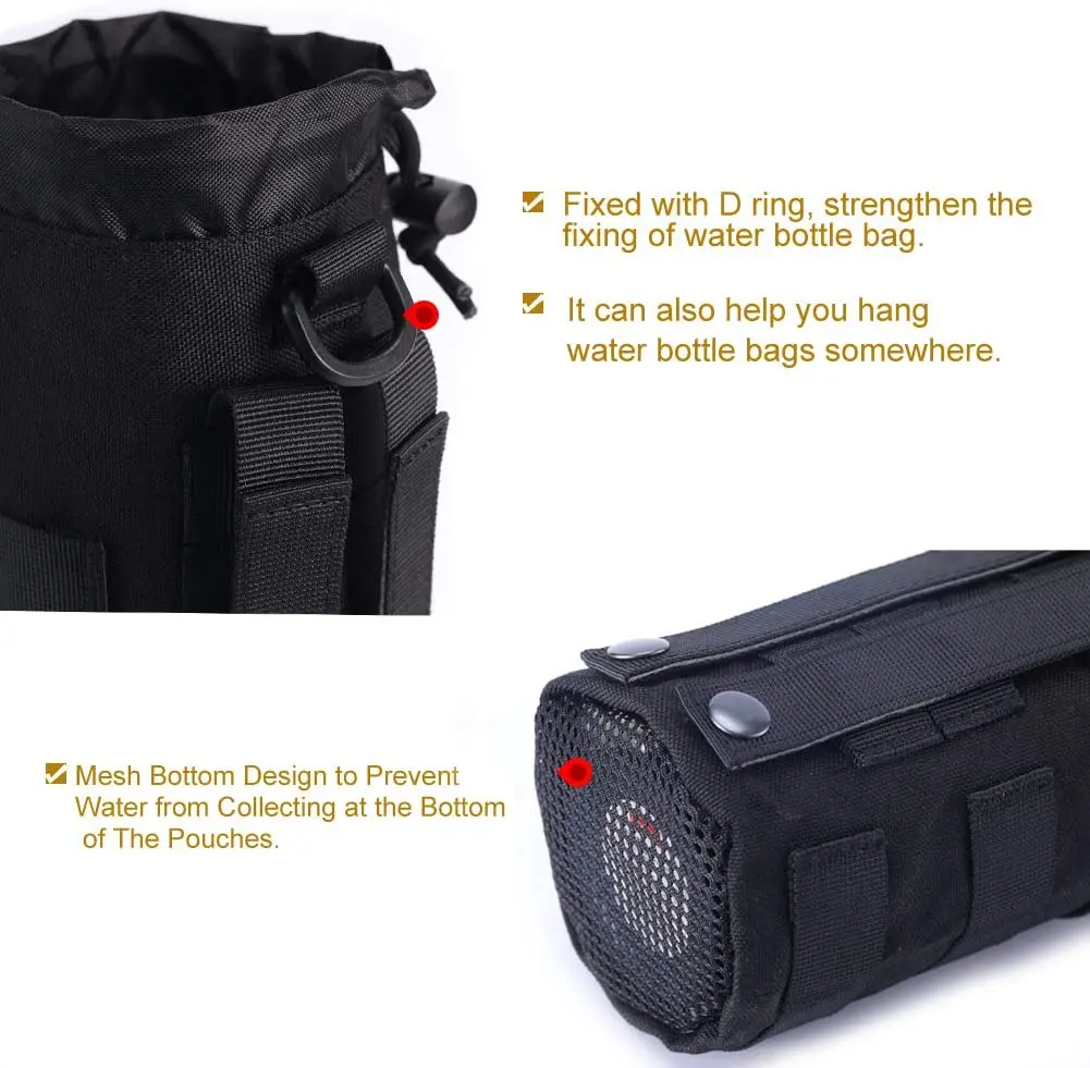 Bolsa militar con soporte para hervidor de agua, bolsa Molle para botella de agua, bolsa táctica, 1.5L - imagen 5