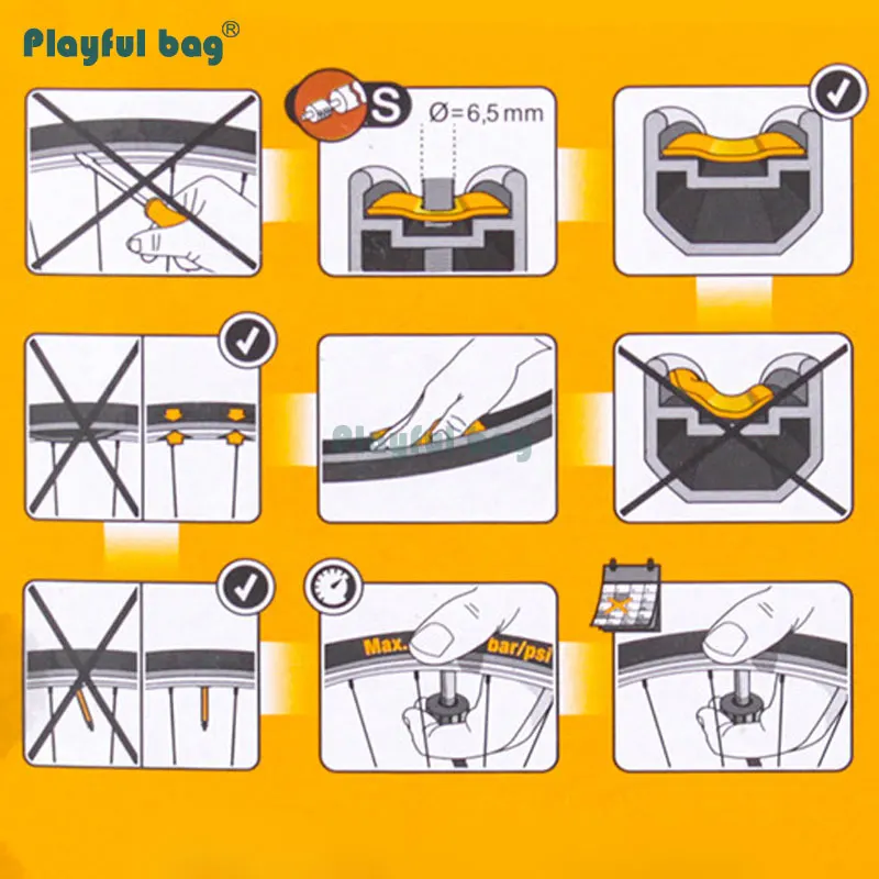 Bolsa Playful para bicicleta de carretera, accesorio interior de engranaje fijo 700-23/25C con boca interior, 60/80mm, accesorio de reacondicionamiento FA08 - imagen 4