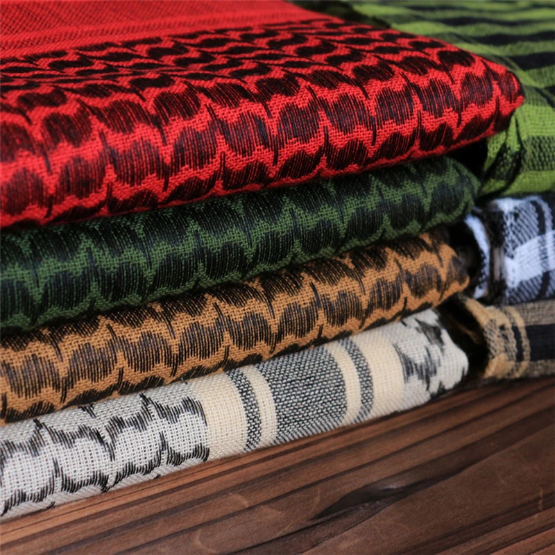 Mege-bufanda táctica militar Shemagh para el cuello, abrigo de algodón para la cabeza, Keffiyeh, con borla, 43x43 pulgadas, para senderismo al aire libre - imagen 4