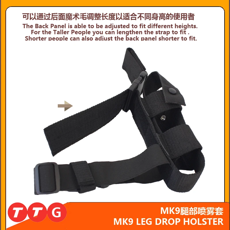 ROCOTACTICAL-funda de muslo con pulverizador MK9, para mano derecha e izquierda, soporte de mano para incendios, funda de pistola con soporte para la caída de la pierna - imagen 5