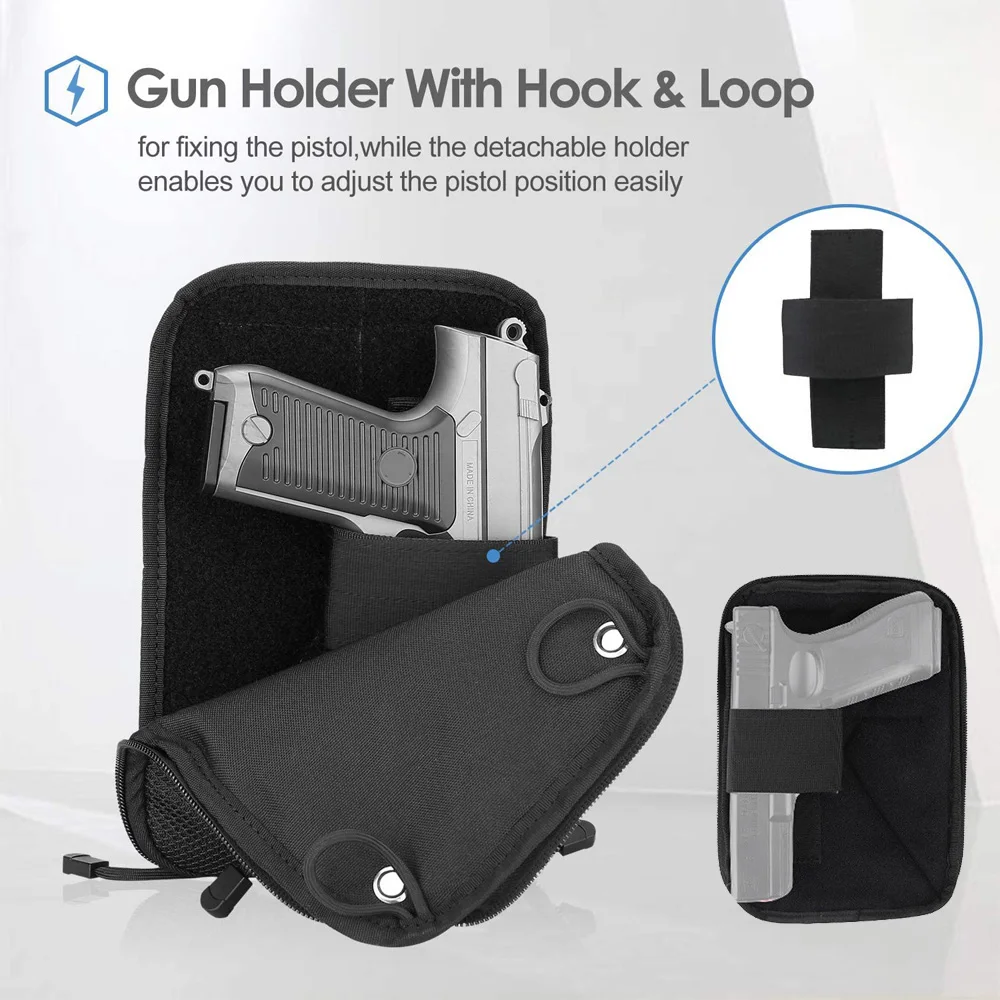 Bolsa de pistola táctica oculta, bolsa de transporte Universal, funda de pistola portátil, funda de protección militar, bolsillo en la cintura - imagen 4