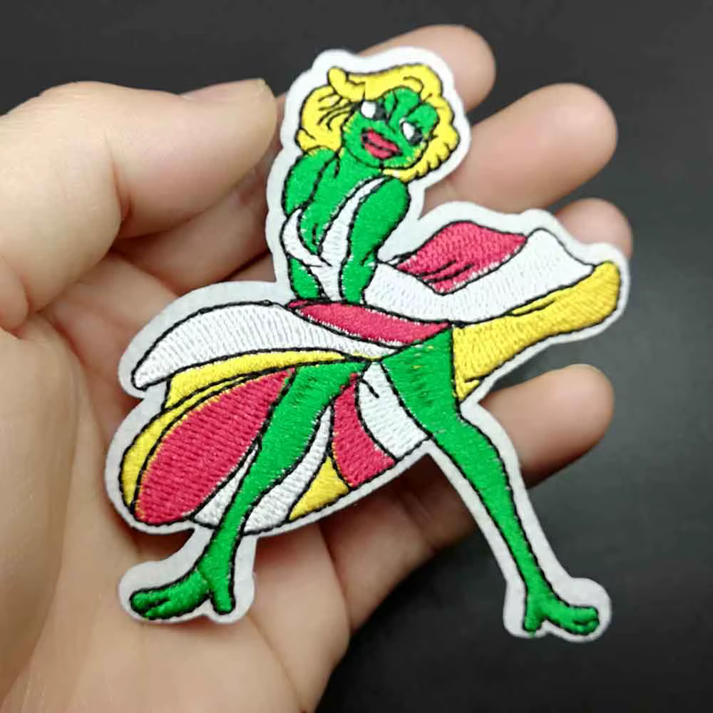 Parche animal verde para ropa, parche bordado para planchar, apliques para coser - imagen 2