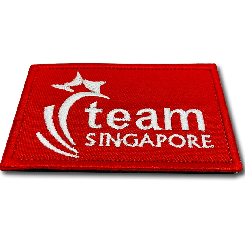Parches del equipo de Singapur, insignias de tácticas militares bordadas de alta calidad, brazalete de bucle de gancho 3D, palo en chaqueta, mochila - imagen 4