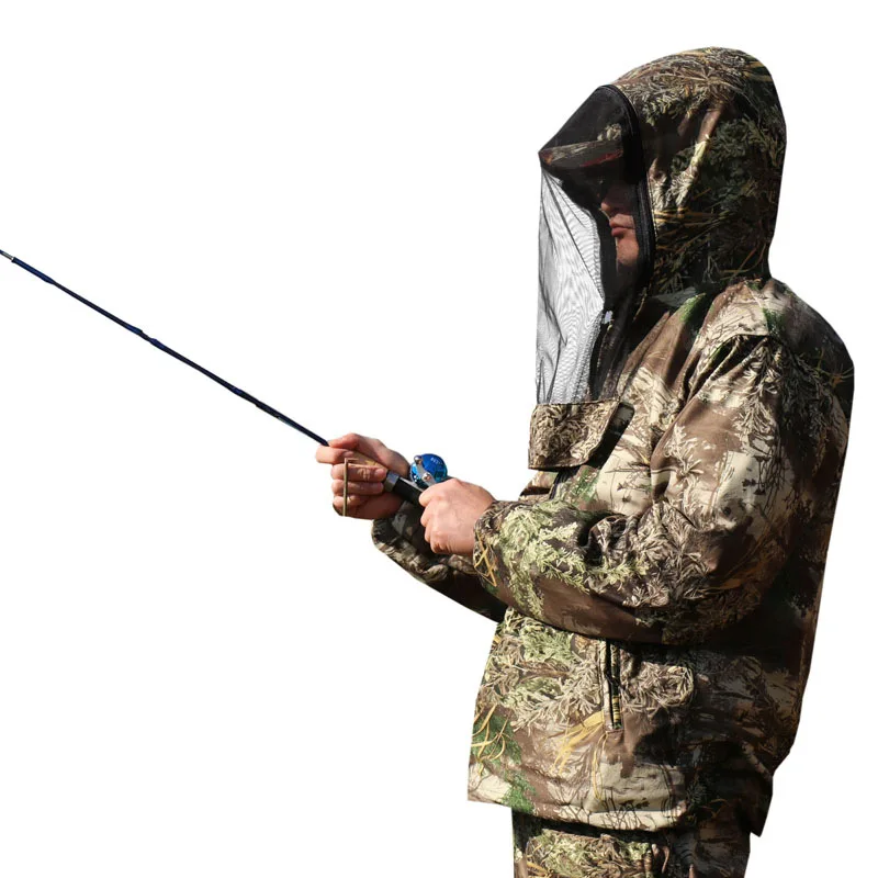 Traje Ghillie de caza de camuflaje, traje de pesca antimosquitos, sudadera con capucha para escalada al aire libre, chaqueta y pantalones, primavera y otoño - imagen 5