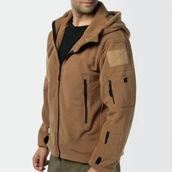 Chaqueta táctica softshell térmica de invierno para hombre con capucha