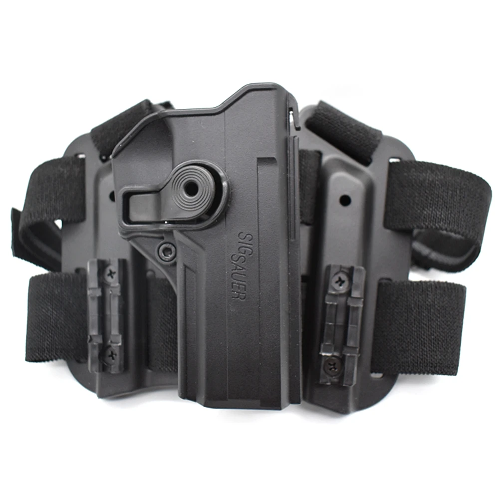 Funda táctica para pierna de caída para pistola de Airsoft P250, funda para muslo con soporte para linterna, bolsa para revistas - imagen 2