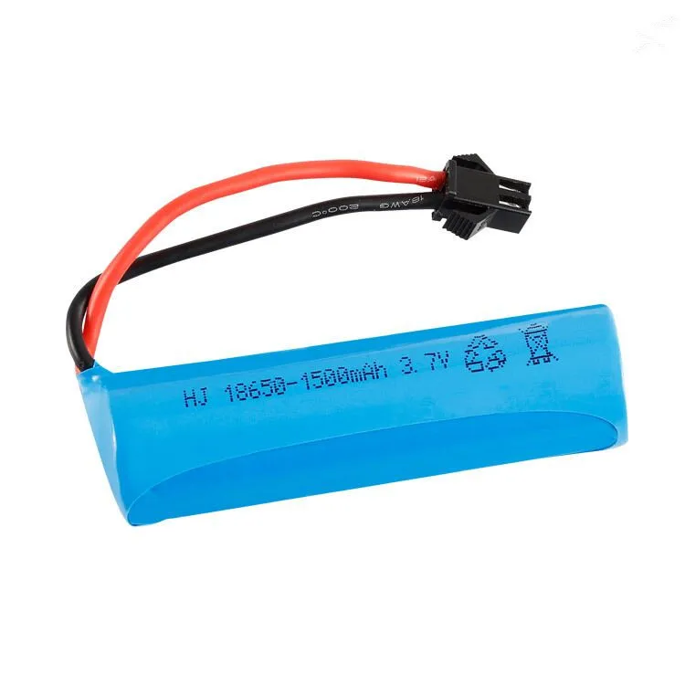 Batería de iones de litio de 3,7 v, 1500mah, 15C, 18650, para coche acrobático RC Q85 Q70, juguetes para coche teledirigido, enchufe de SM-2P, barco, coche, piezas de batería de pistola suave de agua - imagen 2
