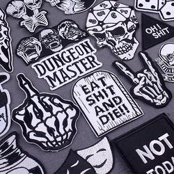 Parche termoadhesivo calavera Punk negro y blanco – DIY para chaqueta