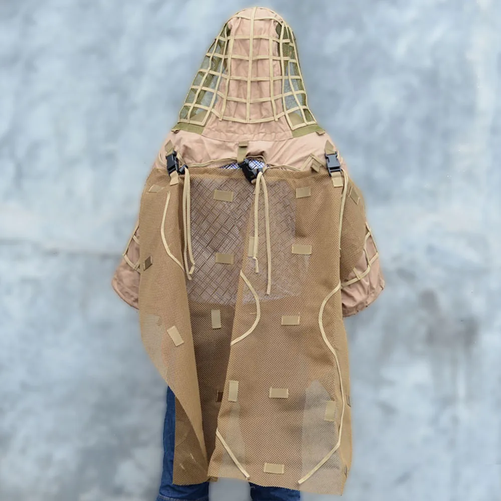 Traje Ghillie de camuflaje para hombre, ropa de red de combate táctico CS, conjunto de chaqueta de caza al aire libre con hilo - imagen 2