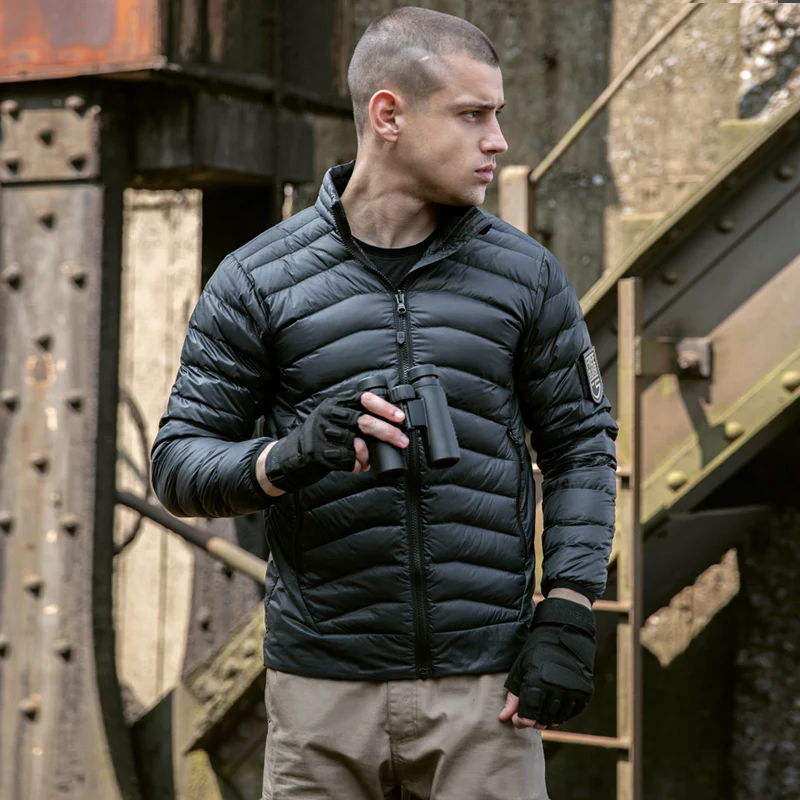 FREE SOLDIER-Chaqueta de plumón ligera para exteriores para hombre, abrigo corto, cálido, delgado y grueso, Otoño e Invierno - imagen 2