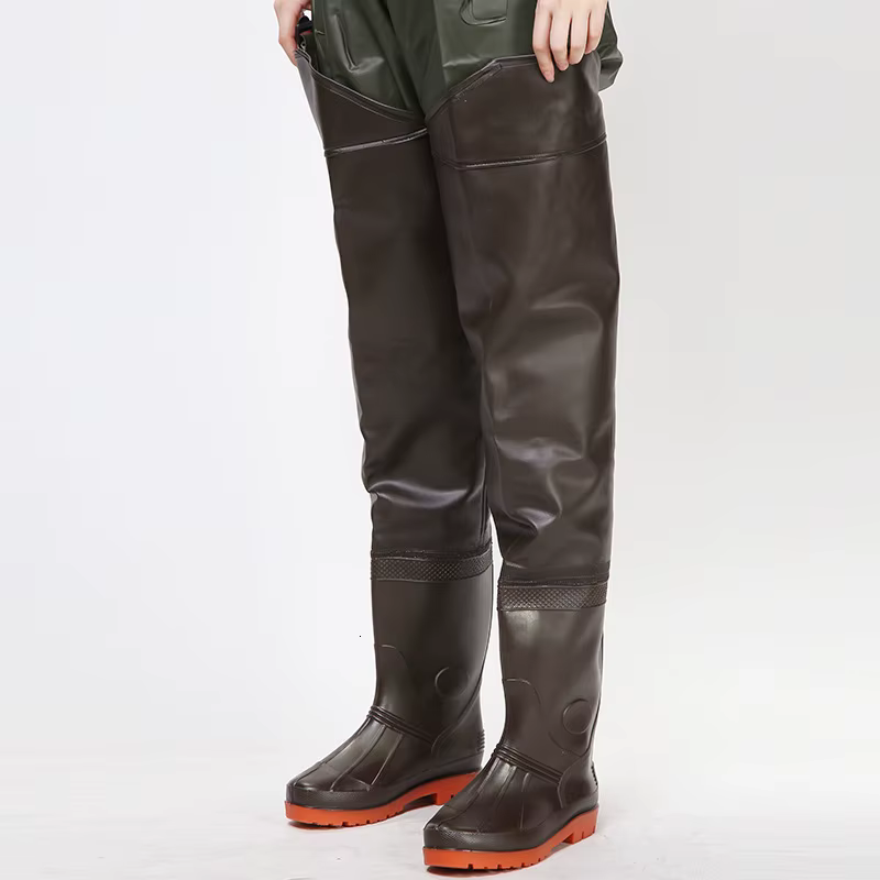 Pantalones de pesca antidesgaste impermeables para hombre y mujer, Botas de lluvia antideslizantes para exteriores, granjero, pescador, caza, pantalones de vadeo, EU 38-46 - imagen 2